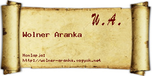 Wolner Aranka névjegykártya