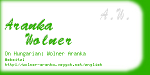 aranka wolner business card